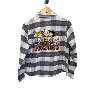 Peanut's Flannel, Size XS Snoopy, Charlie Brown, Woodstock, Linus, Lucy, & Sally